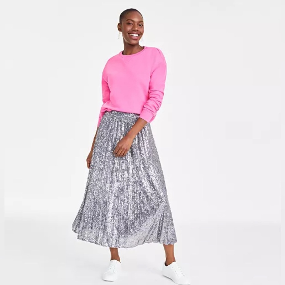 On 34th Women's Sequin Pleated Midi Skirt, Created for Macy's Size 8